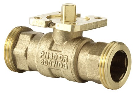 2-way regulating ball valve with male thread, PN 40